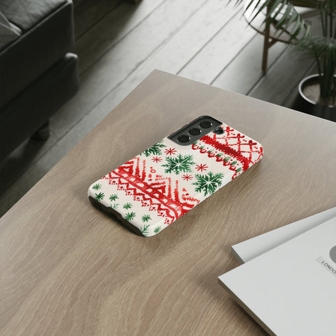 Watercolor Study of Christmas Patterns - Impact Resistant Phone Case